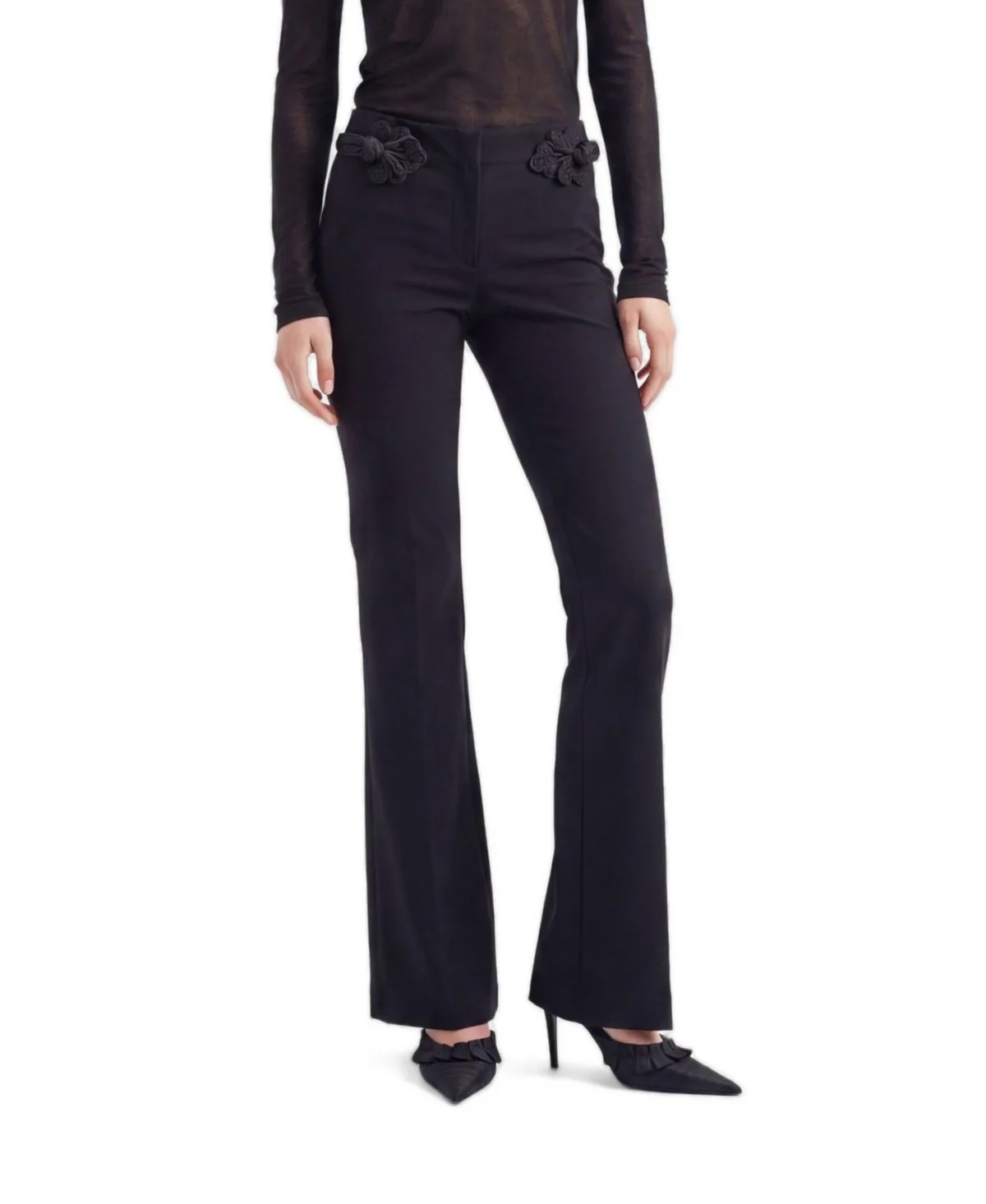 Accessory Detail Flare Trousers by Nocturne