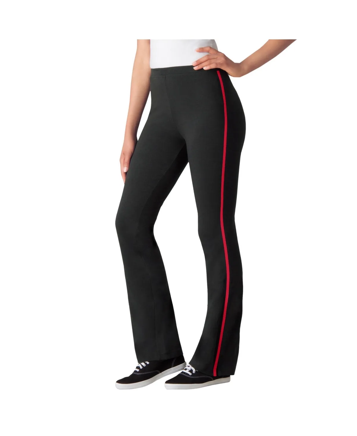 Bootcut Pull-On Side-Stripe Leggings by Woman Within