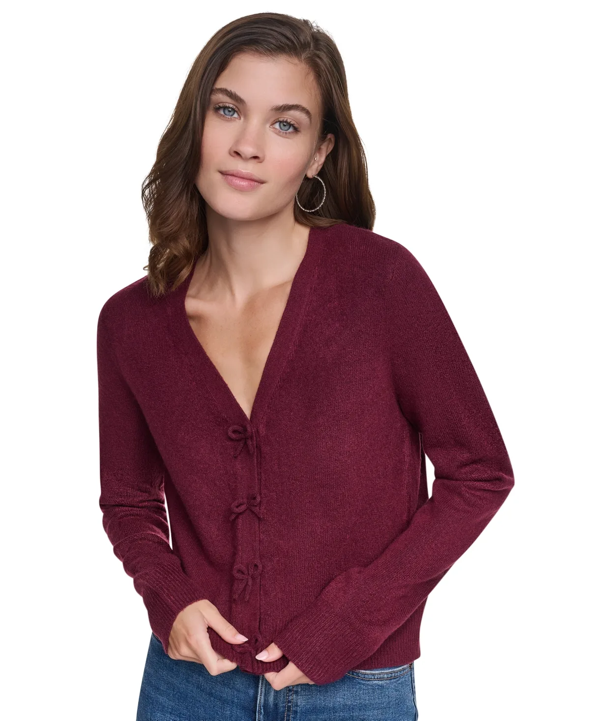 Snap-Front-Bow-Tie Cardigan