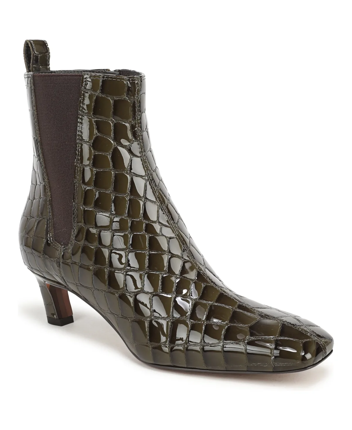 Peony Pull-On Short Boots - Dark Cactus Croco Leather by Sam Edelman