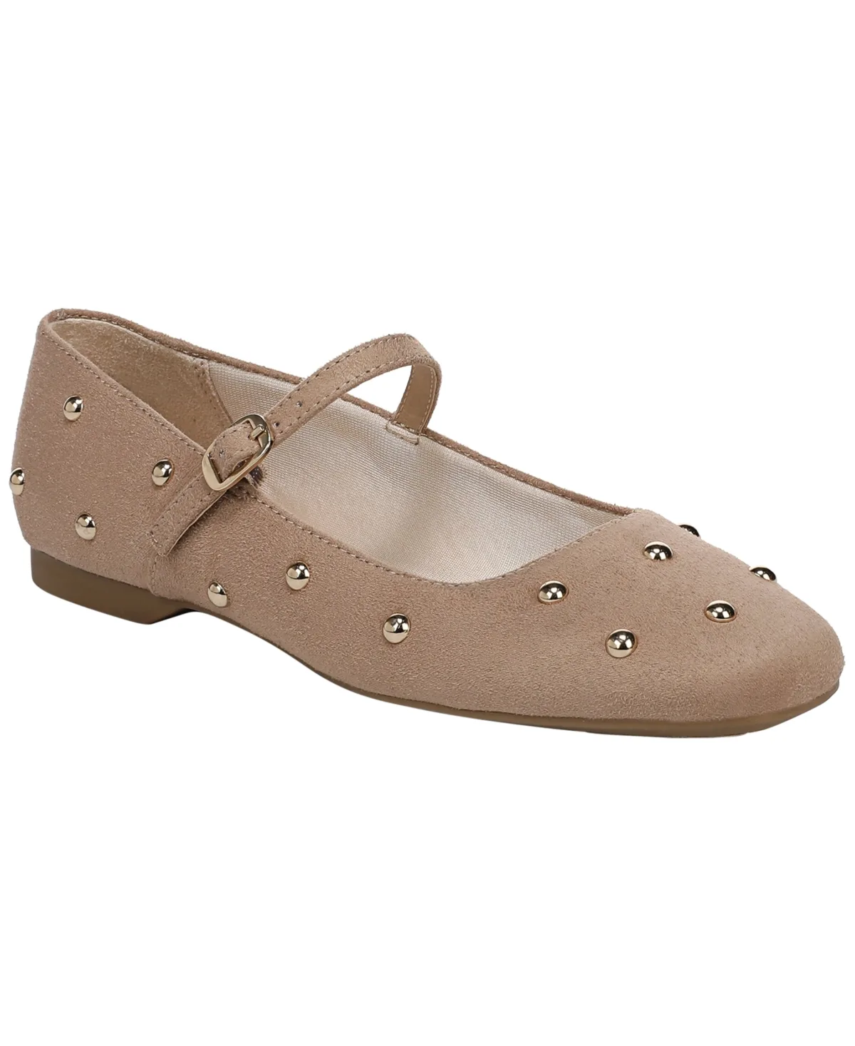 Beloved Stud Buckle Mary Jane Flats - French Taupe Microsuede by LifeStride