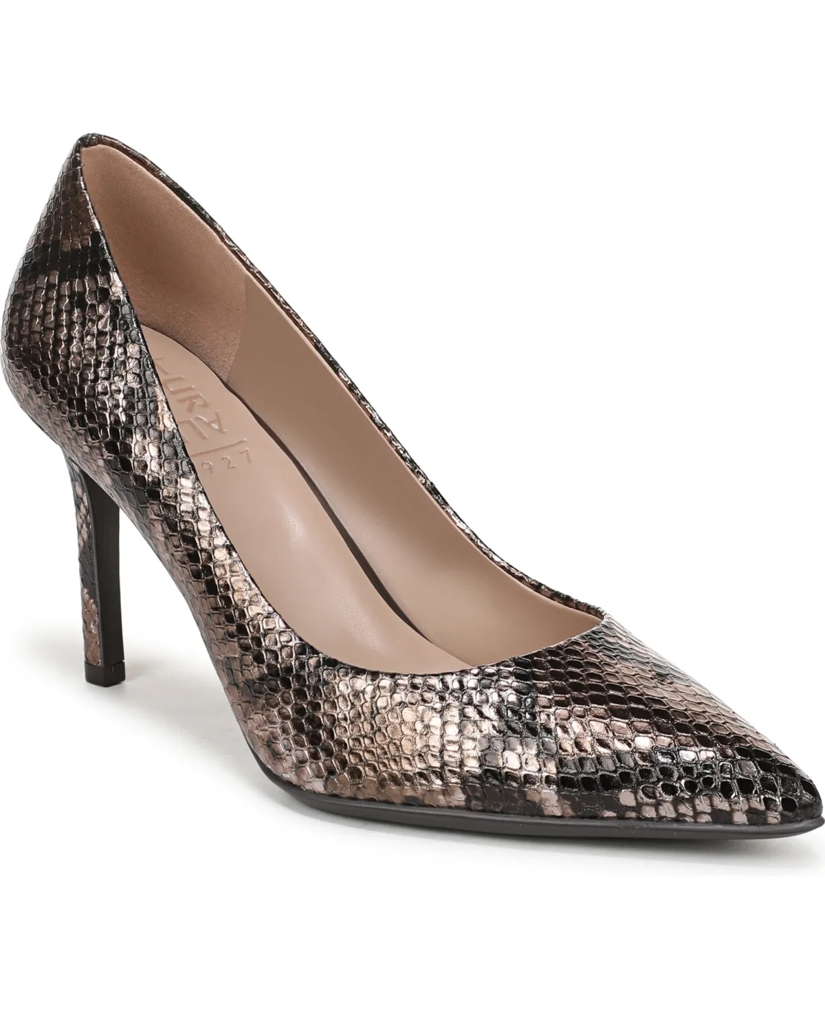Anna Pointed Toe Dress Pumps - Bronze Snake Leather