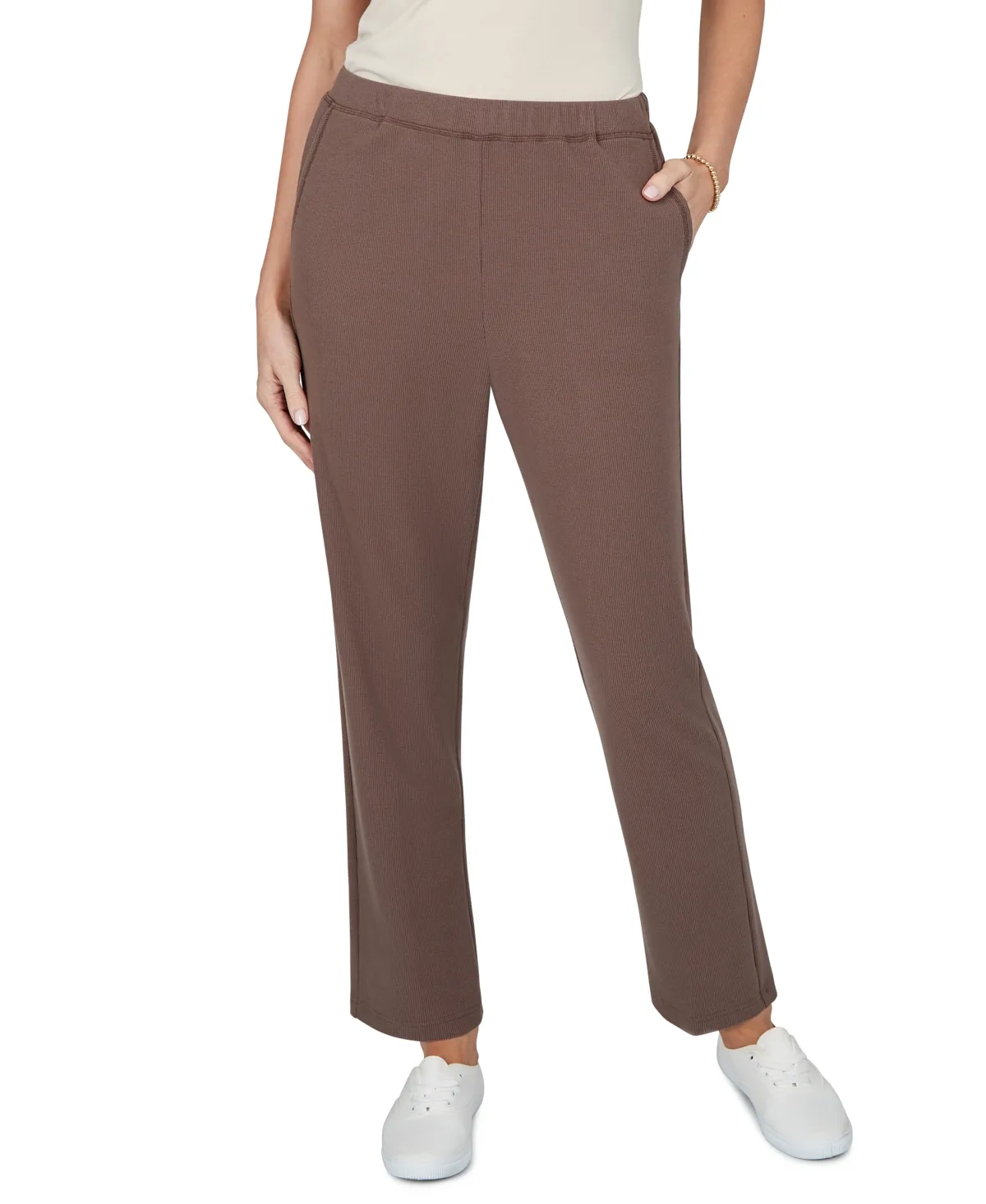 Elastic-Waist Pull-On Straight Pants by Alfred Dunner
