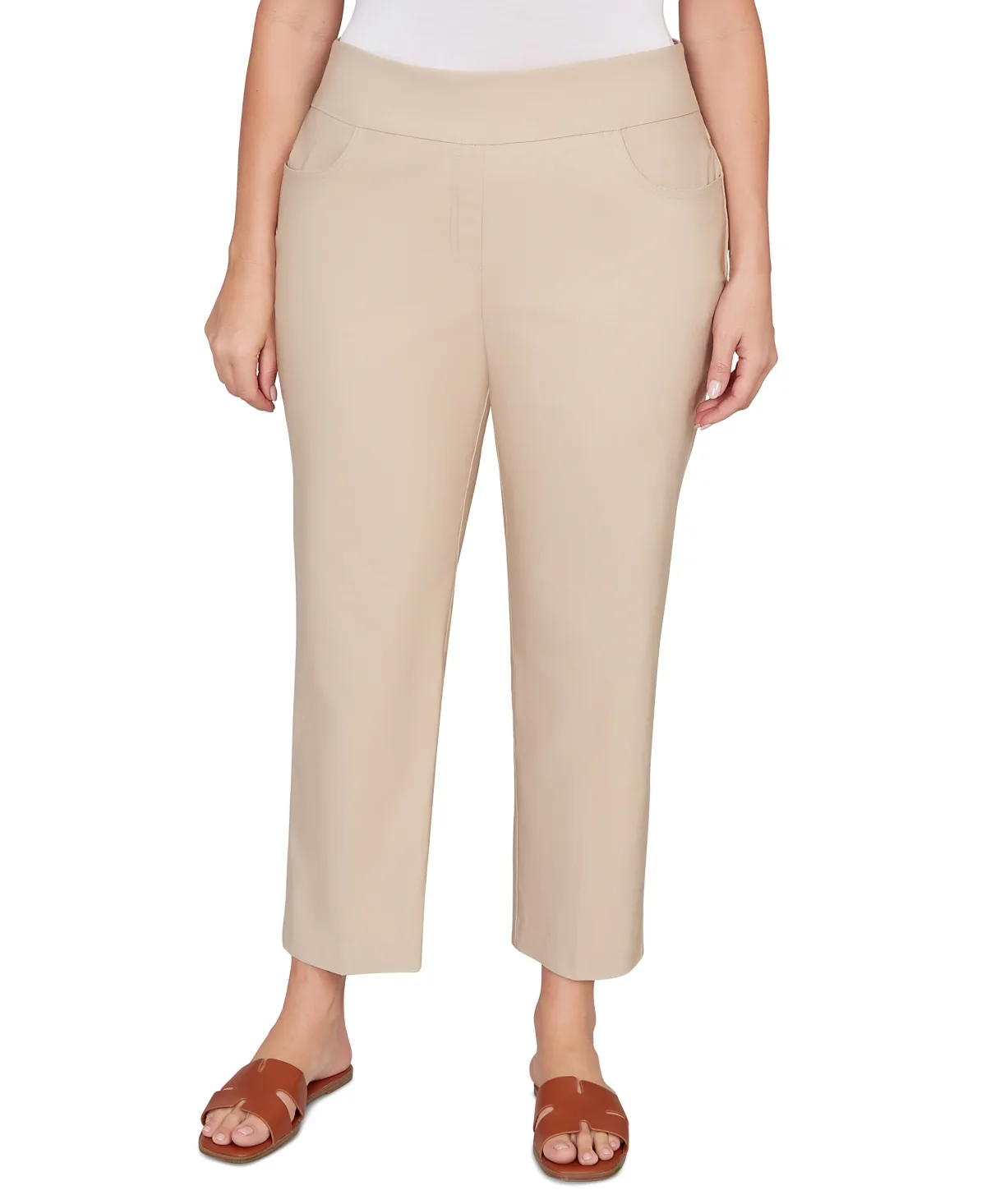 Silk Tech Pull-On Ankle Straight-Leg Pants by Ruby Rd