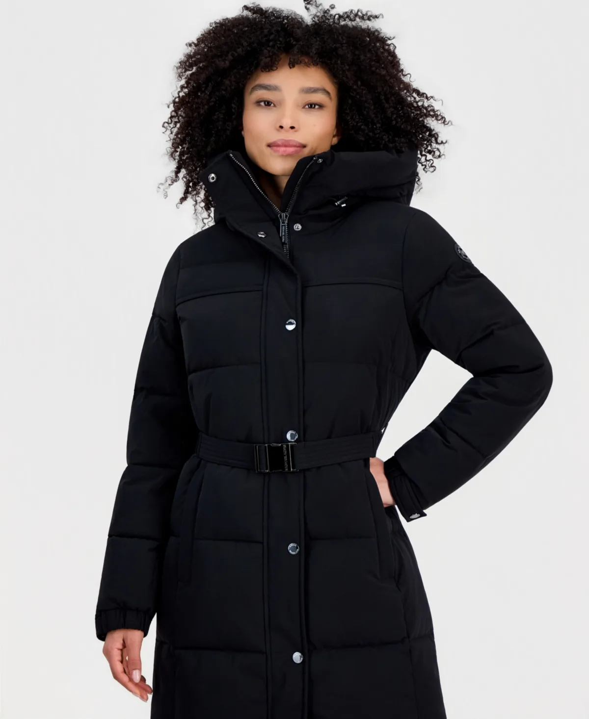 Belted Hooded Puffer Coat by MICHAEL Michael Kors