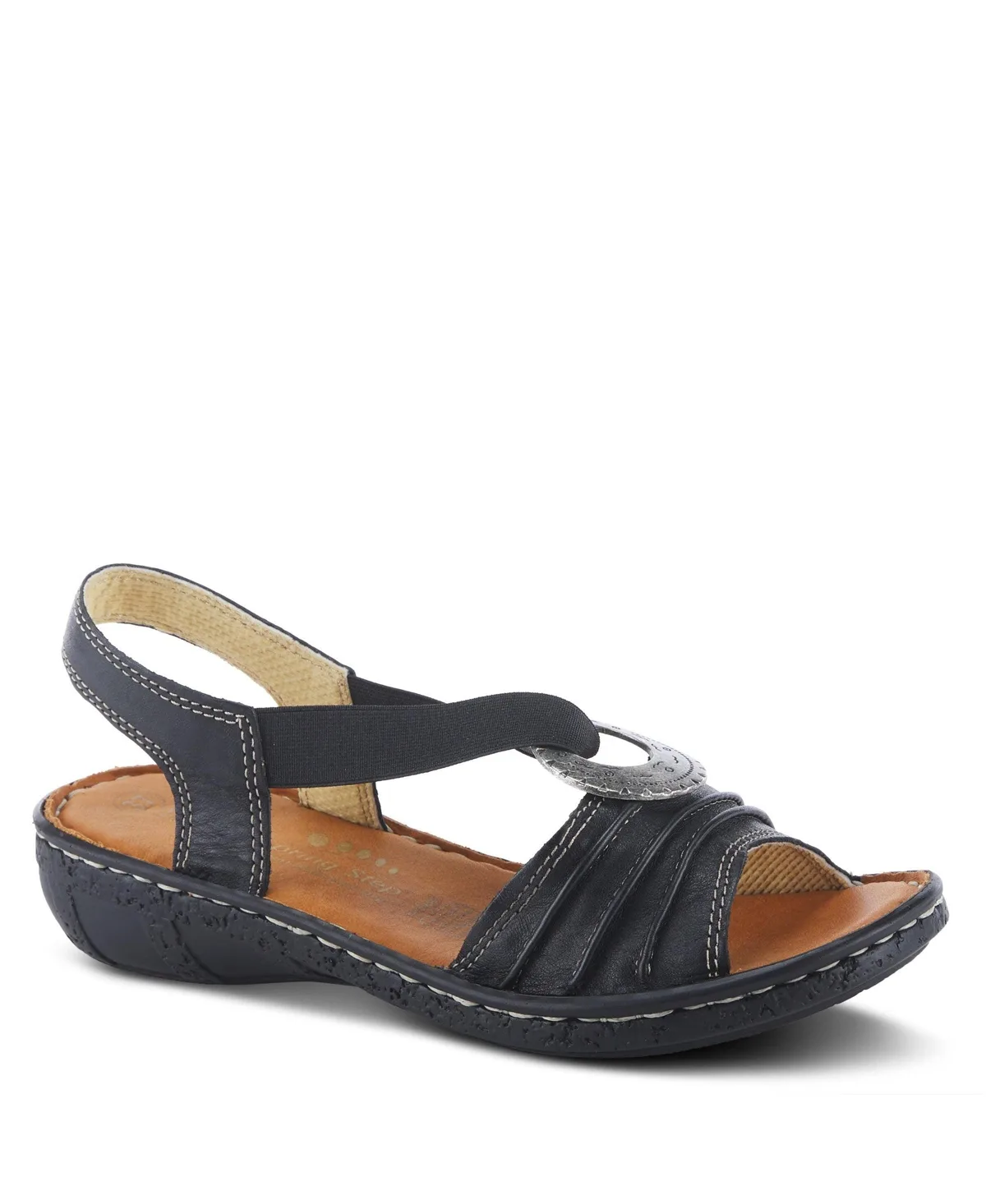 Karmel Wedge Sandal with Leather Upper by Spring Step