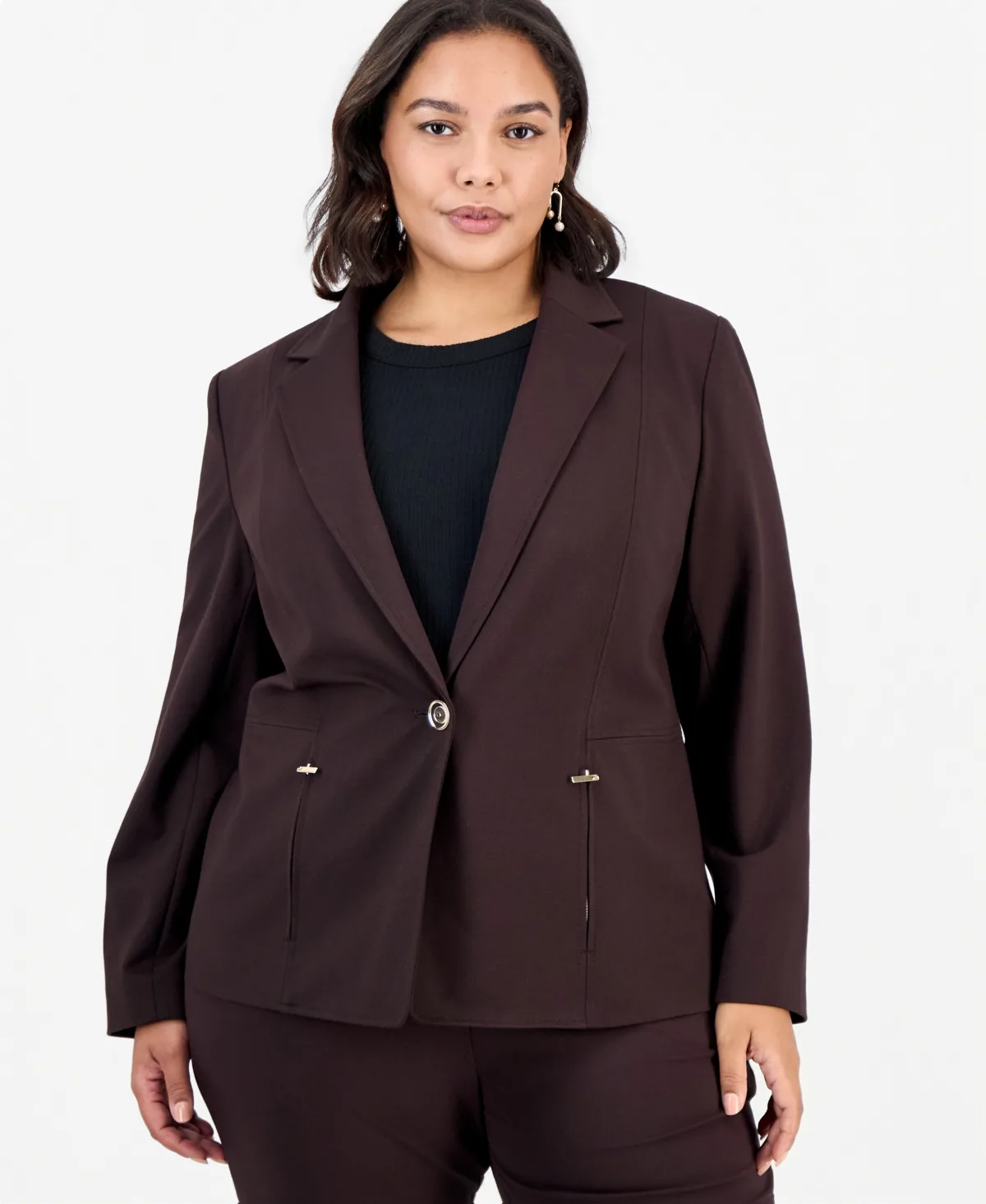 Notch-Collar Single-Button Blazer by Kasper