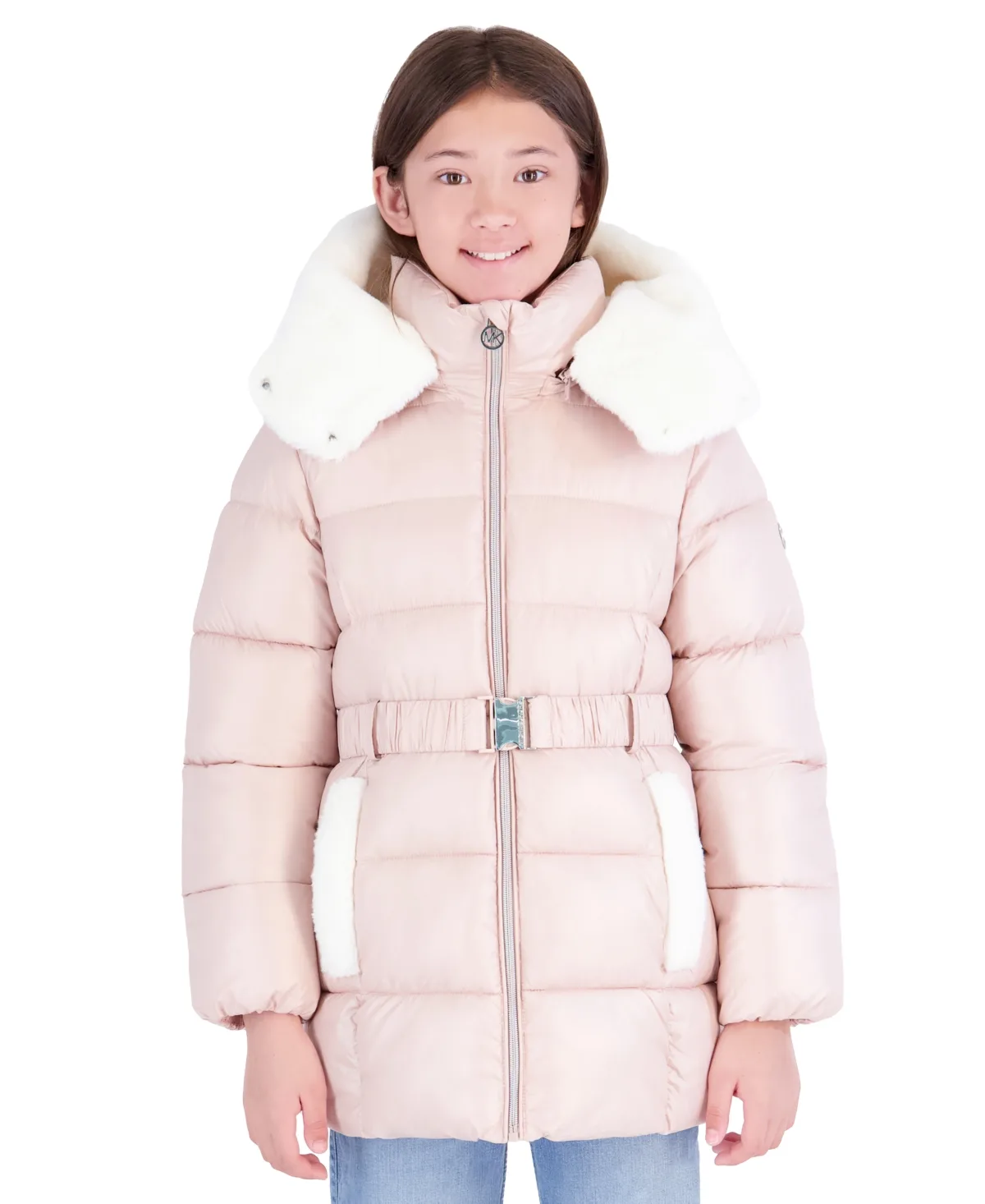 Heavyweight Belted Hooded Stadium Jacket by MICHAEL Michael Kors