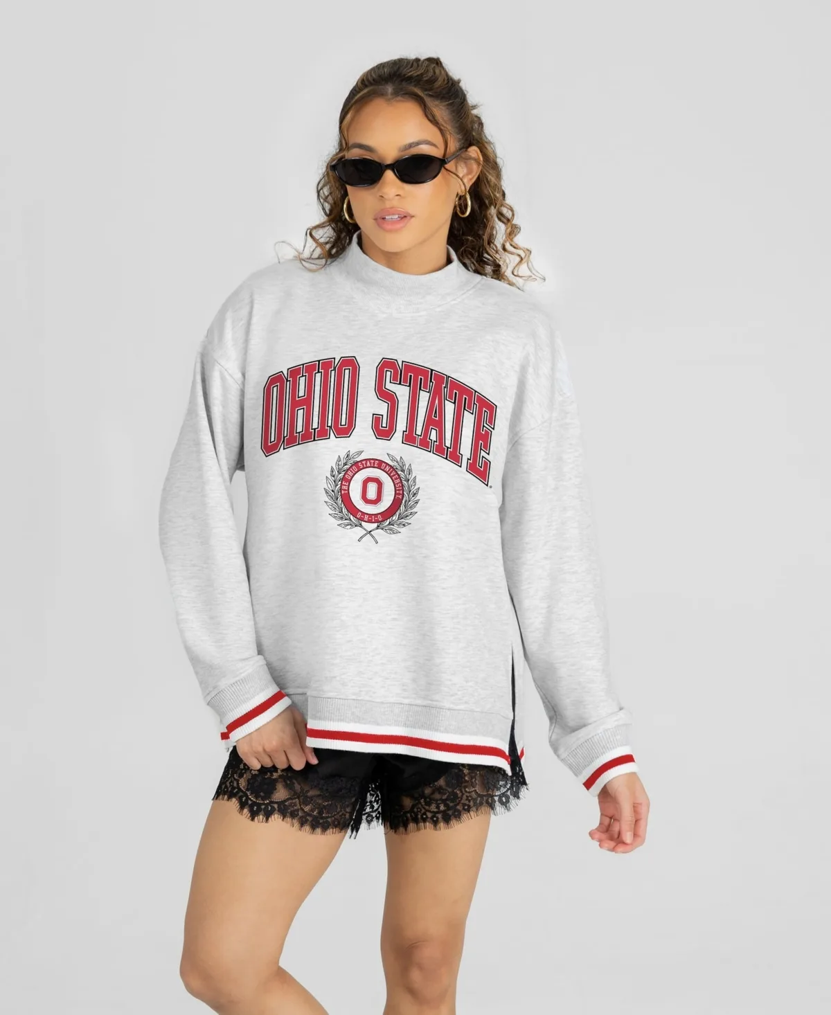 Ohio State Buckeyes Rally Point Mock Neck Sweatshirt by Gameday Couture