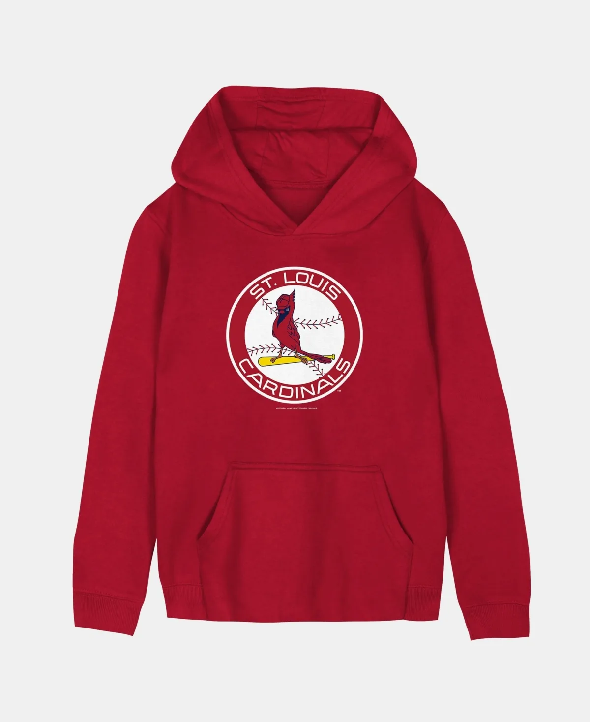St. Louis Cardinals Throwback Retro Logo Front Pouch Pocket Hoodie by Mitchell & Ness