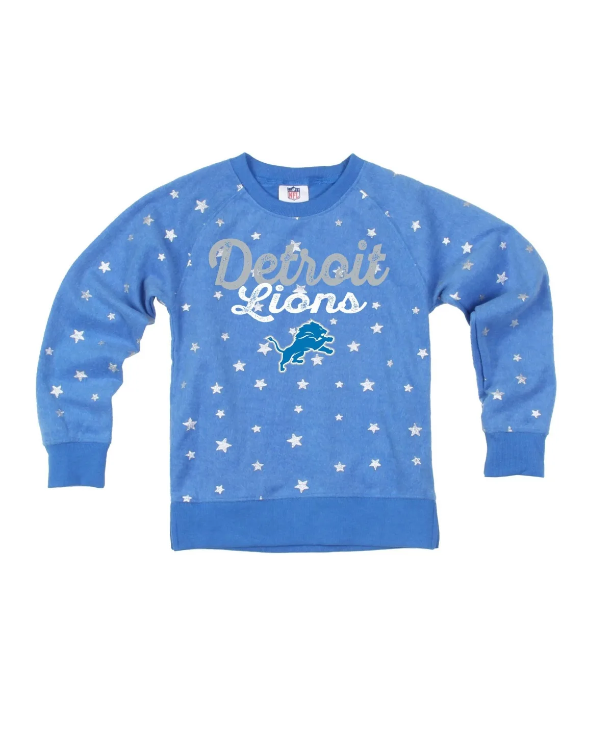 Detroit Lions Shimmer Star Reverse Sweatshirt by Wes & Willy