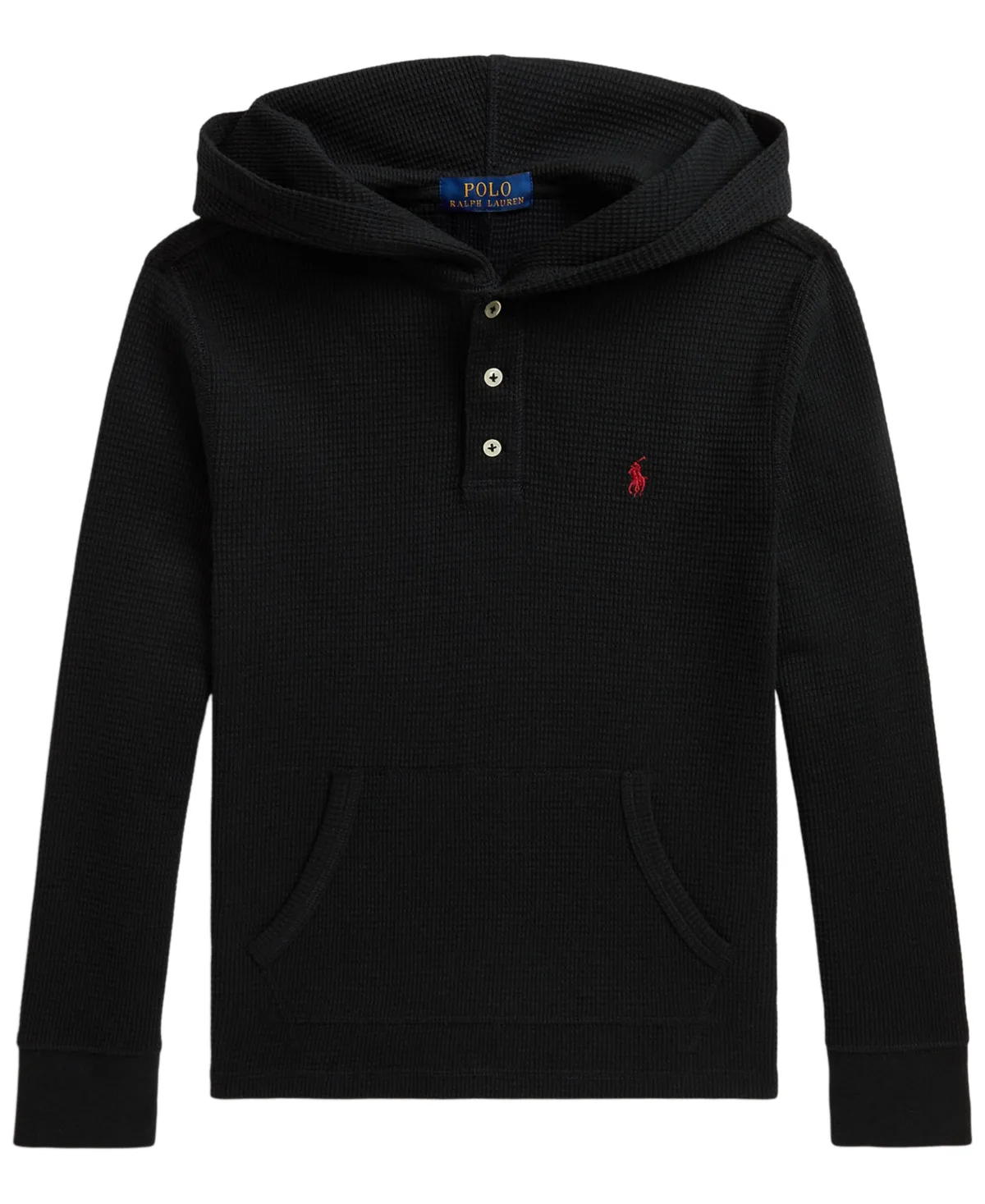 Waffle-Knit Hooded Cotton Henley by Polo Ralph Lauren