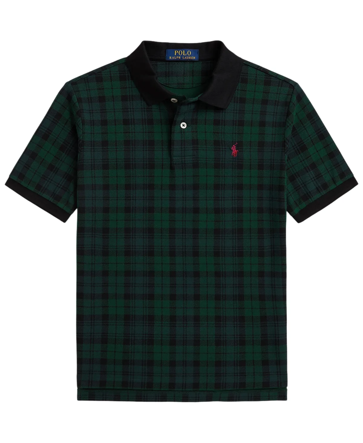Plaid Short-Sleeve Embroidered Polo Shirt by Polo Ralph Lauren