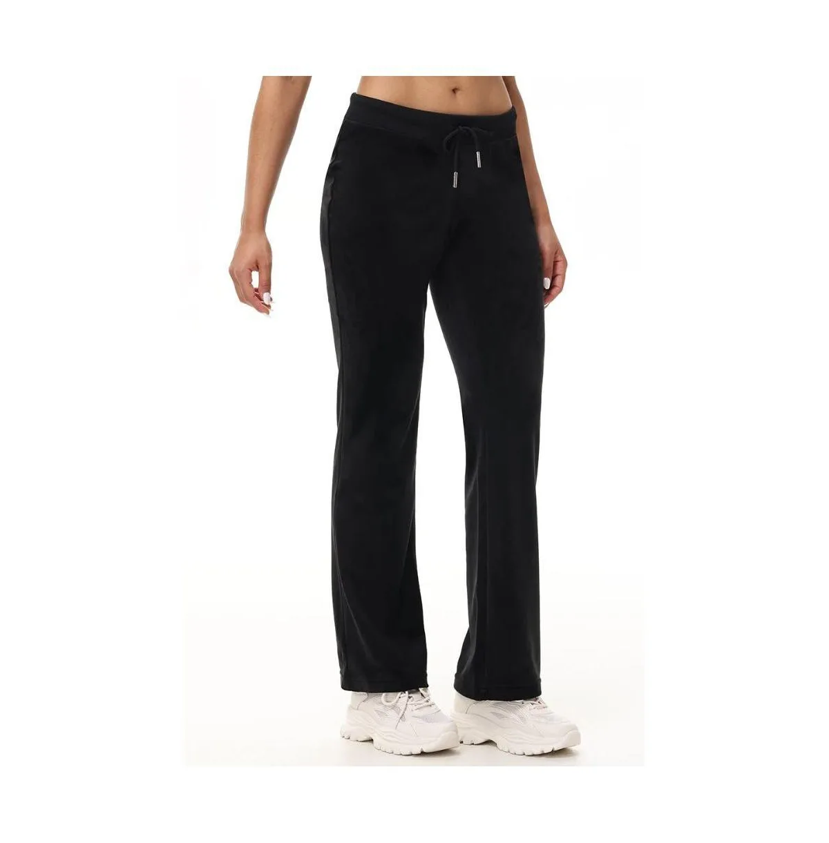 Rib Waist Long Velour Pant by Juicy Couture