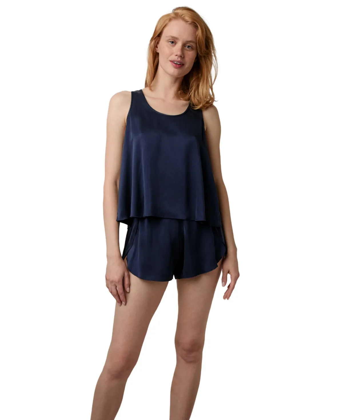 Tulip Back Washable Silk Tank and Shorts, 2-Piece Pajama Set by Lunya