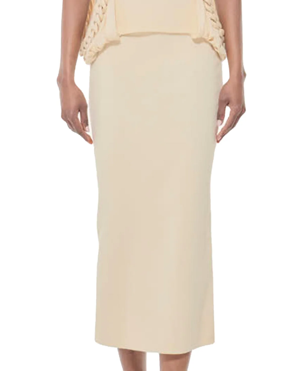 Midi Pencil Knit Skirt by Leem