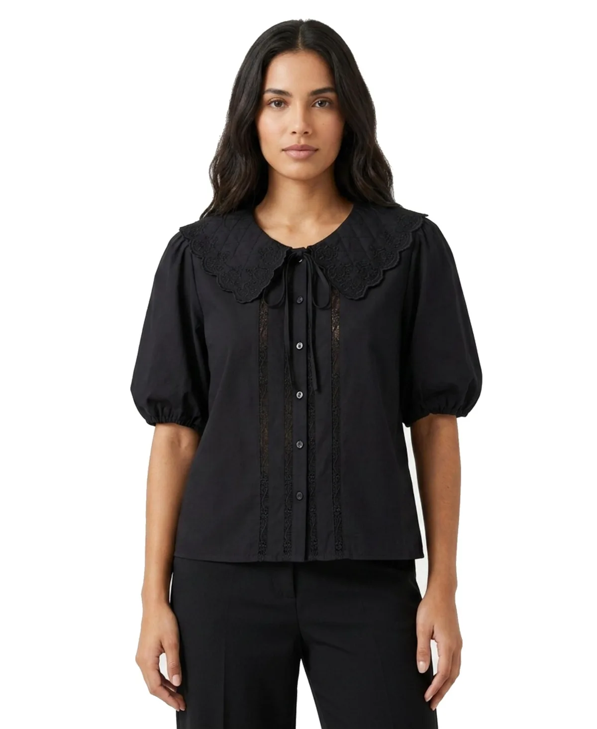 Embroidered Peter Pan Collar Blouse by Joie