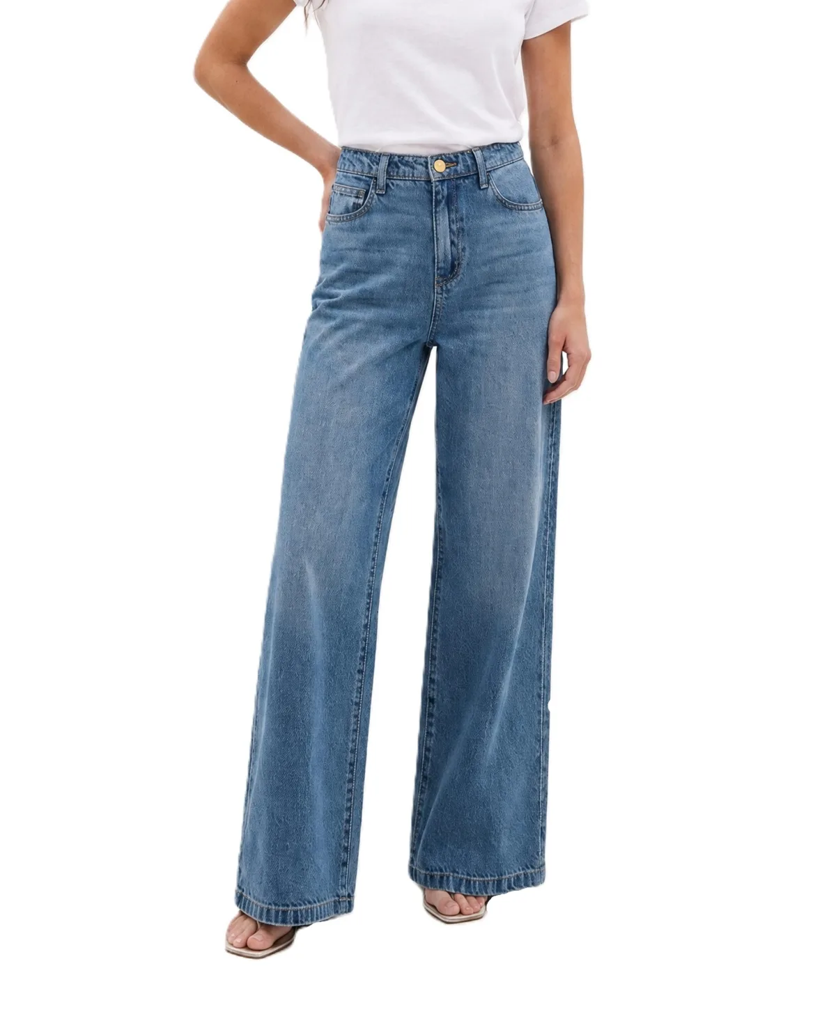 Poppy High Rise Wide Leg Jeans by Joie