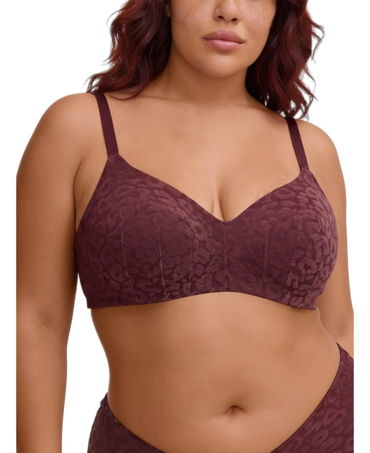 Wireless Lightly Lined Flocked Mesh Bra by Torrid