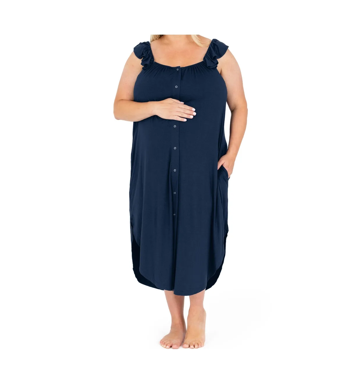 Maternity Ruffle Strap Labor & Delivery Gown by Kindred Bravely