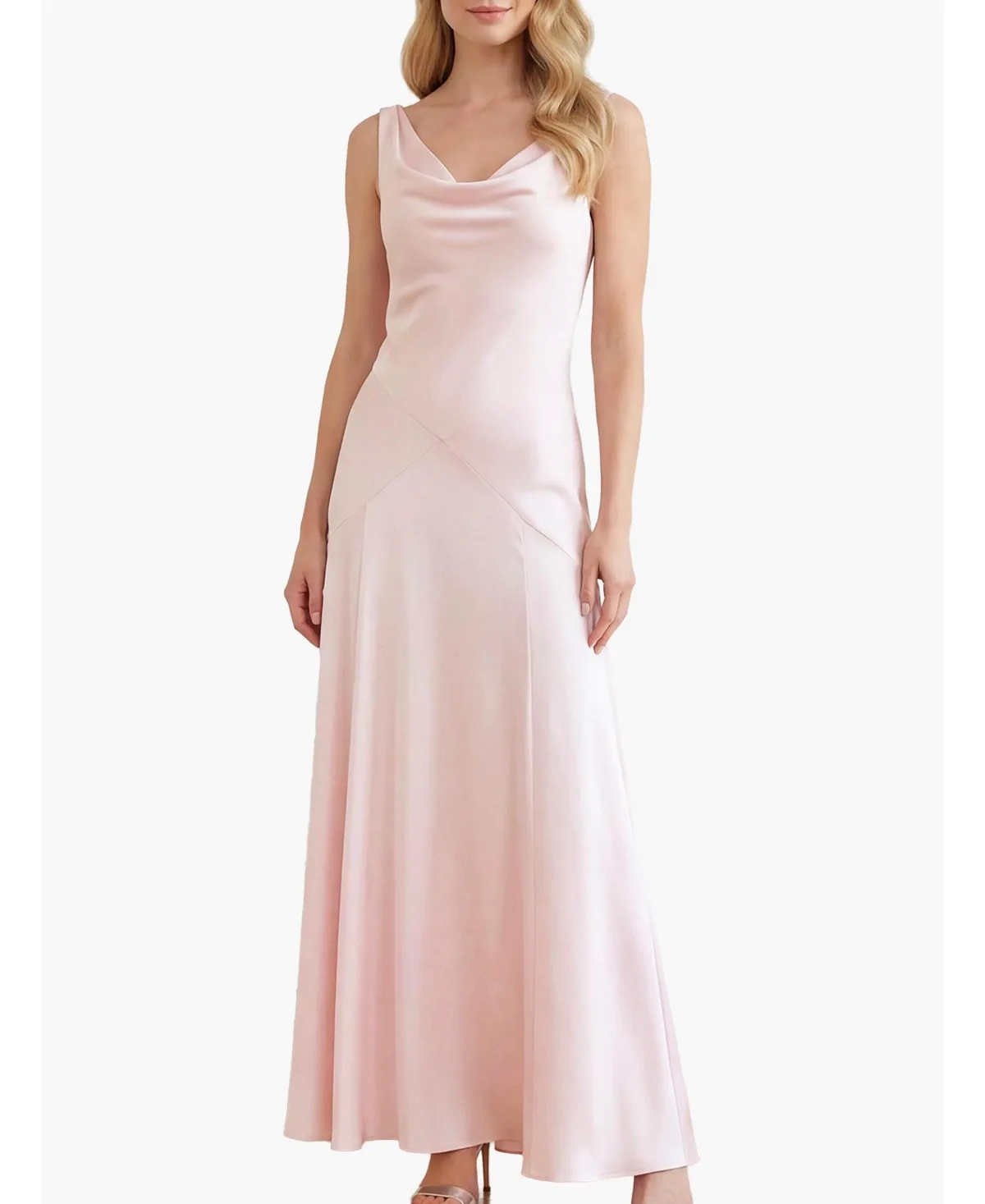 Evangeline Satin Sleeveless Cowl Neck Gown by Needle & Thread