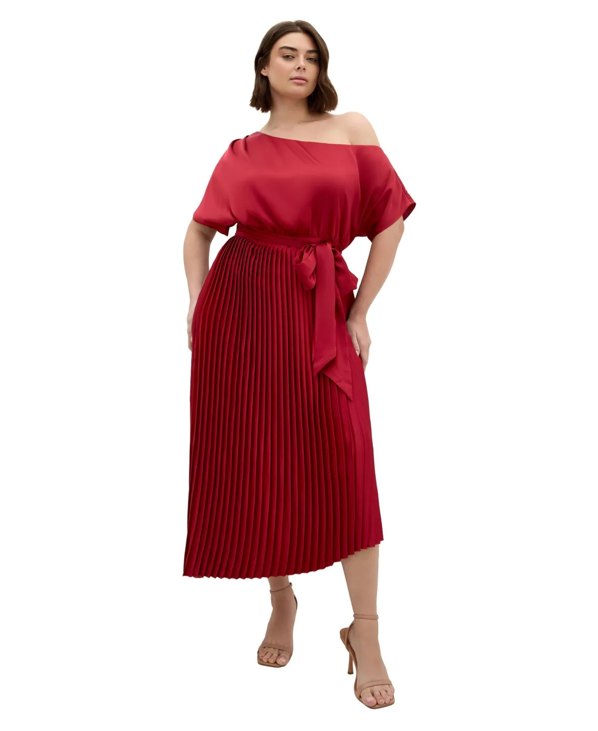 Payton Pleat Midi Dress by City Chic