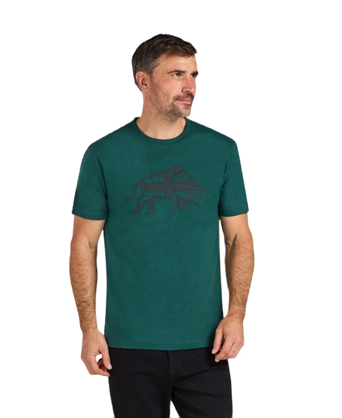 Embroidered Union Jack Bull T-Shirt by Raging Bull