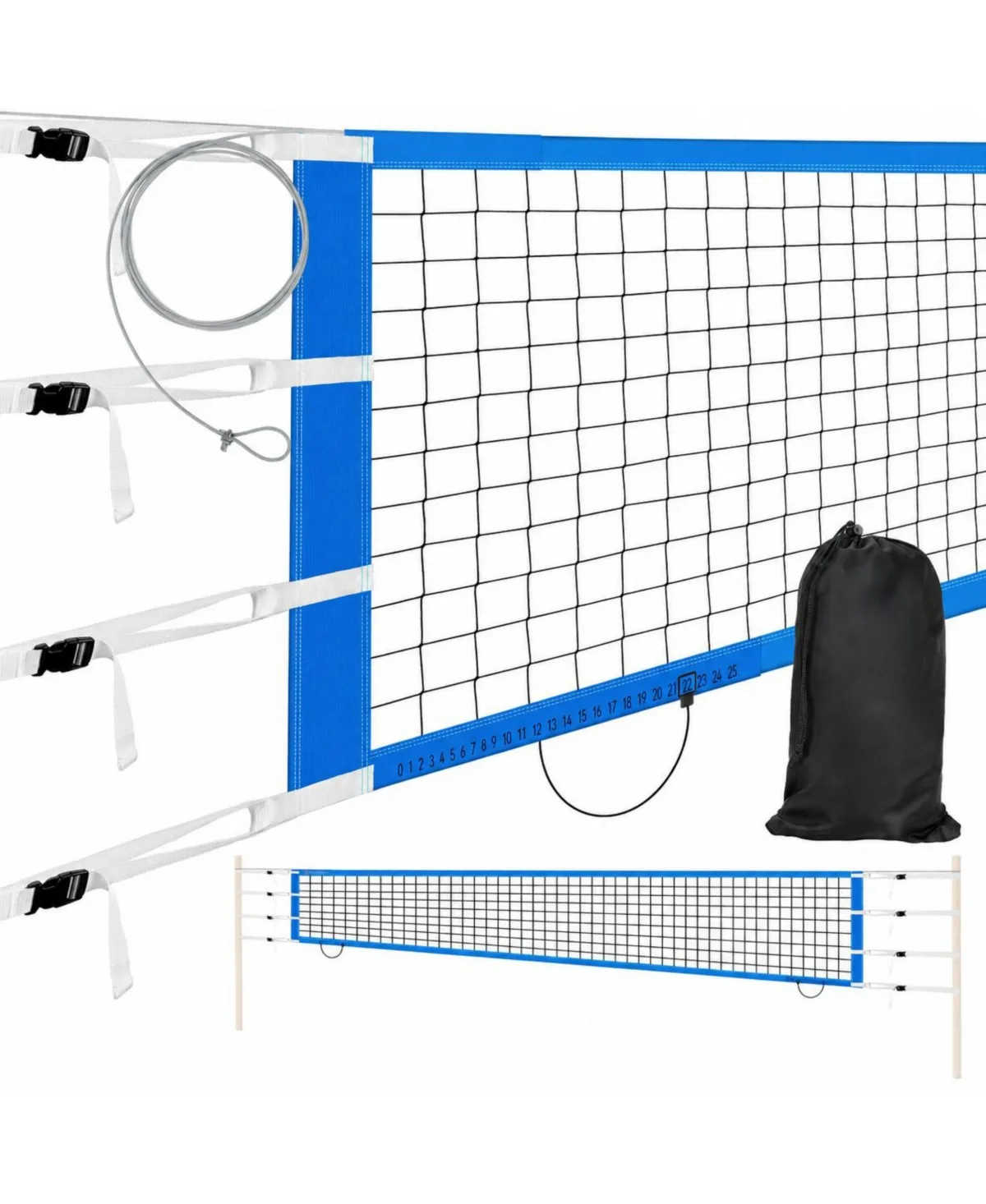 Adjustable Durable Volleyball Net with Aircraft Steel Cable Scoring Design Carry Bag by Furlihong