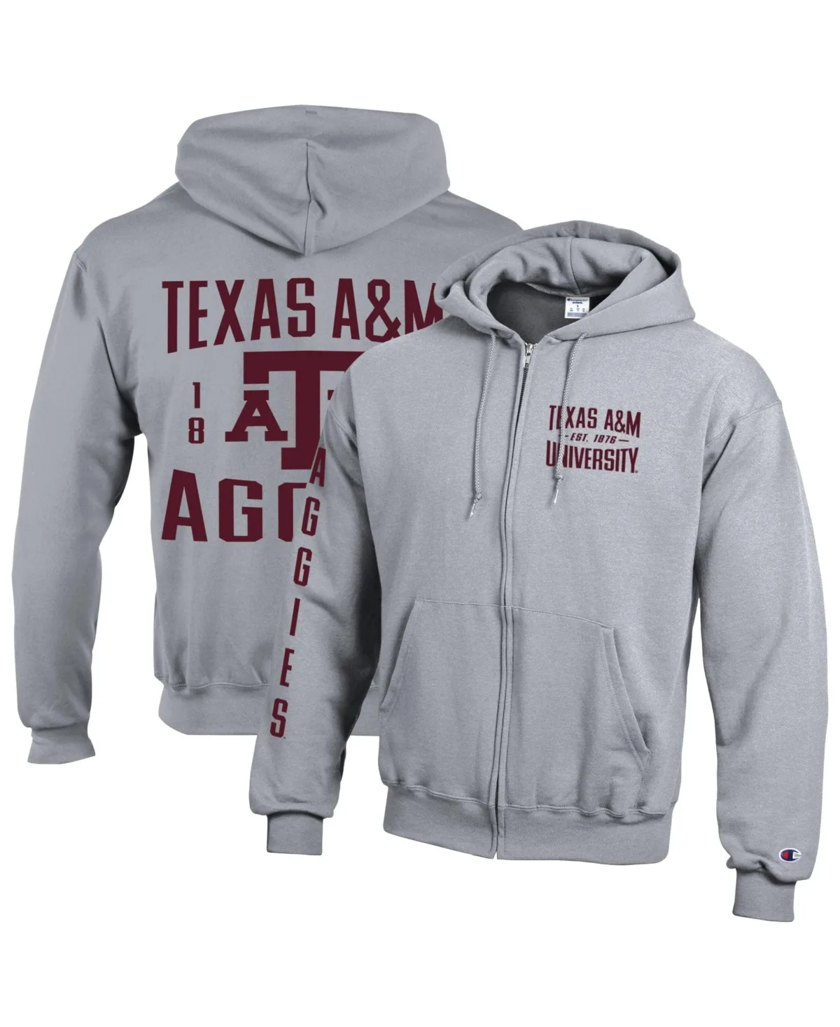 Texas a M Aggies Varsity Power Blend Full-Zip Fleece Hoodie by Champion