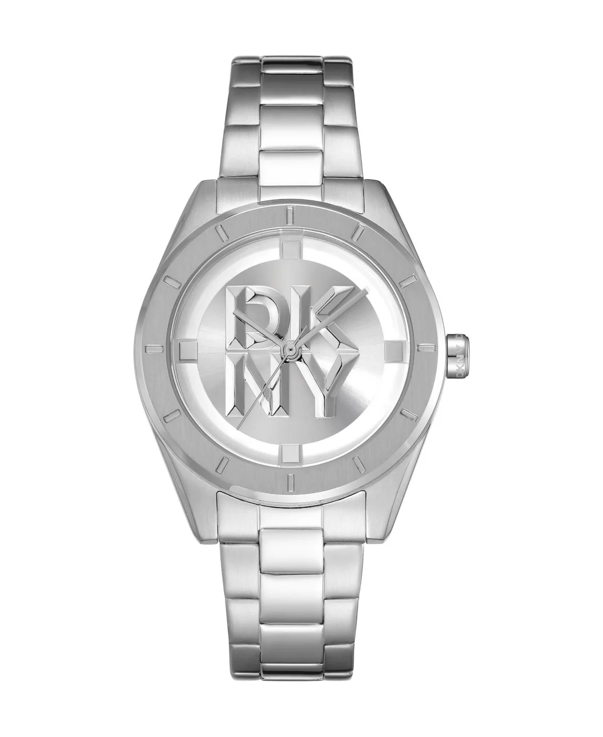 Quartz Water-Resistant Chambers Silver Stainless Steel Bracelet Watch, 34 mm by DKNY