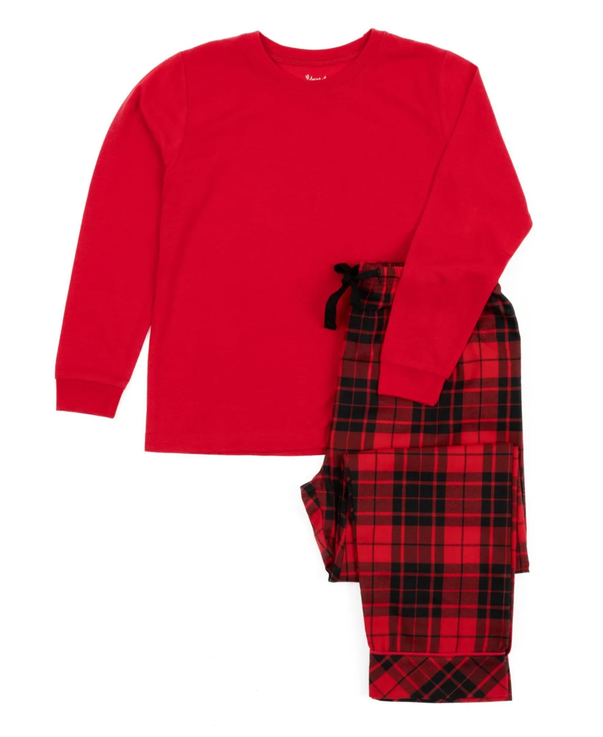 Long-Sleeve Flannel Holiday Top and Pants, 2-Piece Set by Leveret