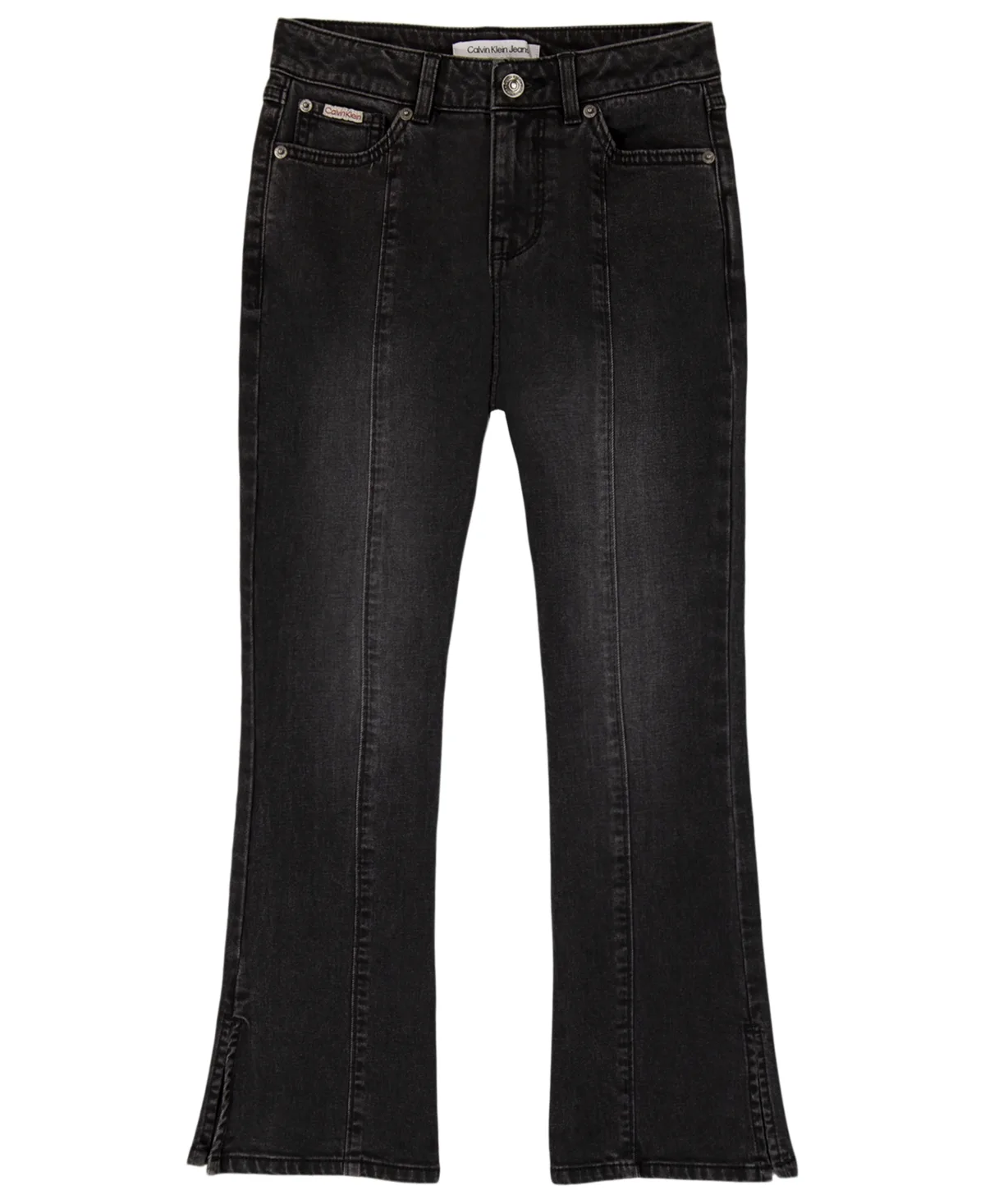 Sateen Mid-Rise Flare Pants by Calvin Klein
