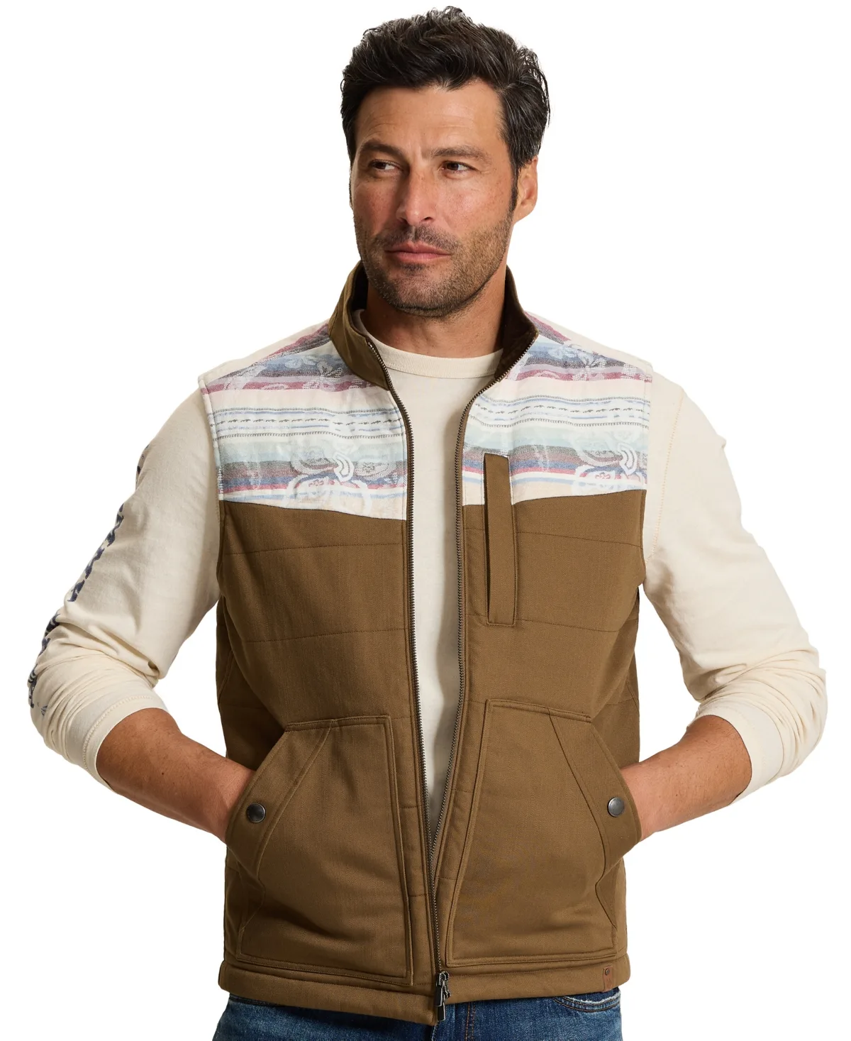 Pecos Palms Western Quilted Stand-Collar Vest by Tommy Bahama