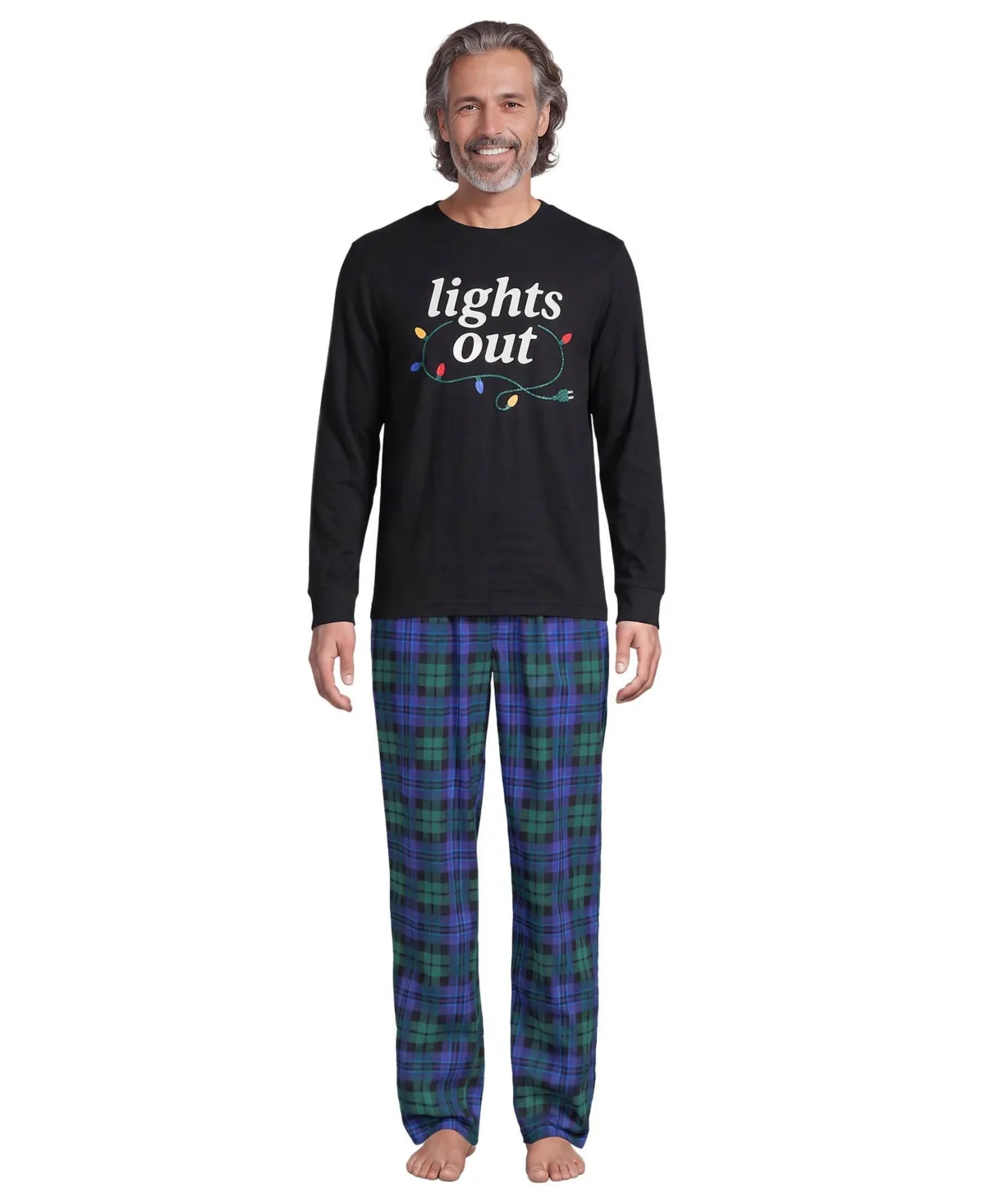 Long-Sleeve Jersey-Knit Tee and Flannel Pants, 2-Piece Set by Lands' End