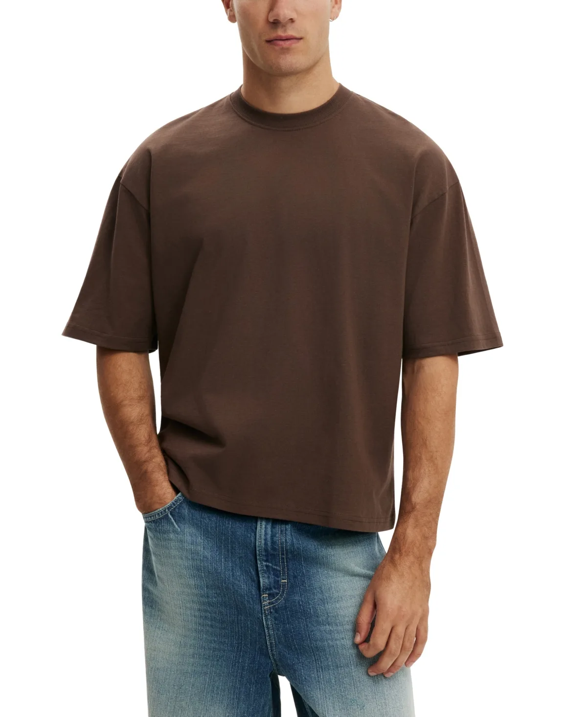 Textured Cropped Crewneck T-Shirt by Cotton on