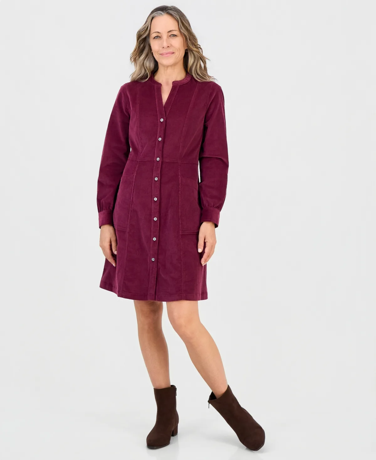 Long-Sleeve Corduroy Dress by Style & Co
