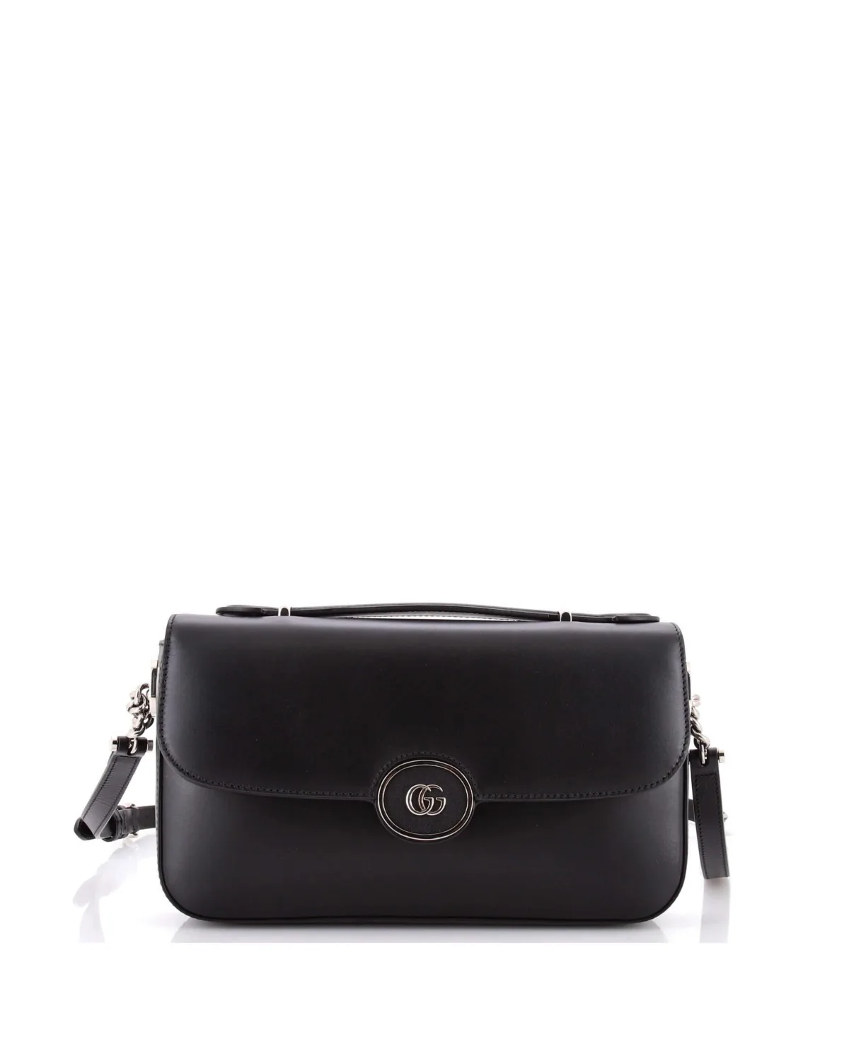Pre-Owned Small Petite Gg Flap Shoulder Bag Leather by Gucci