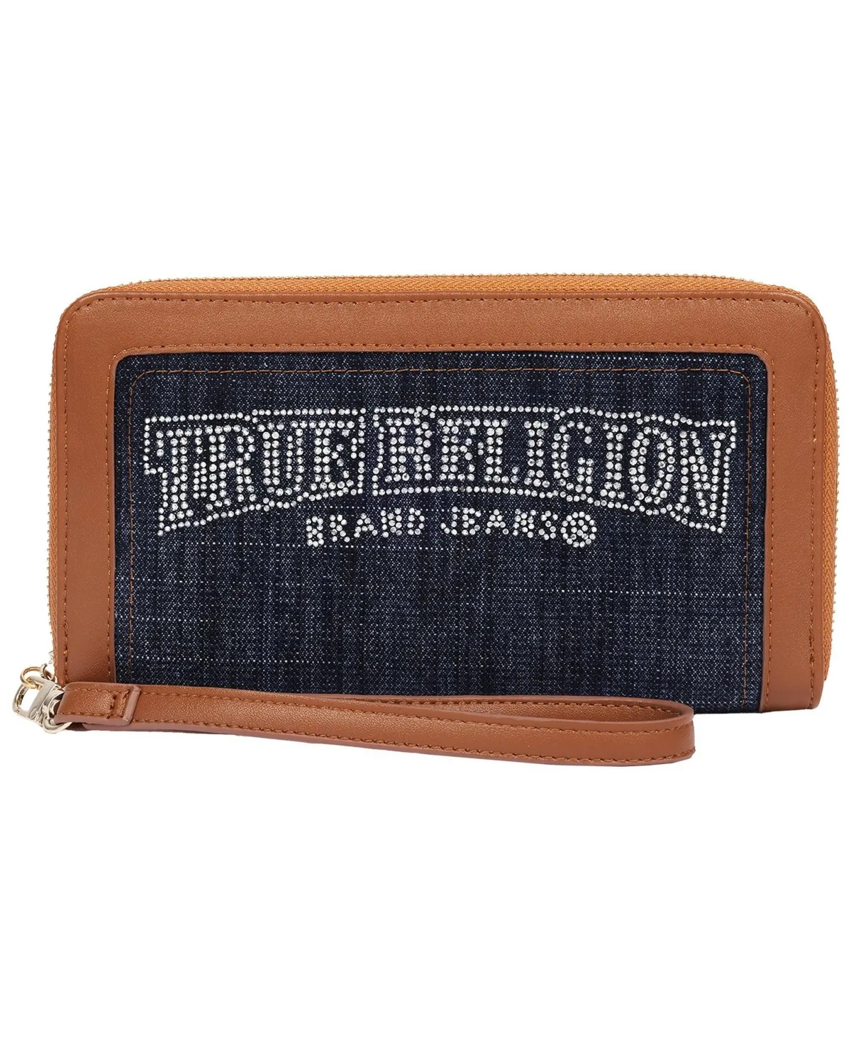 Studded Banner Zip Around Wristlet Wallet, 8W x 4.5H x 1D by True Religion