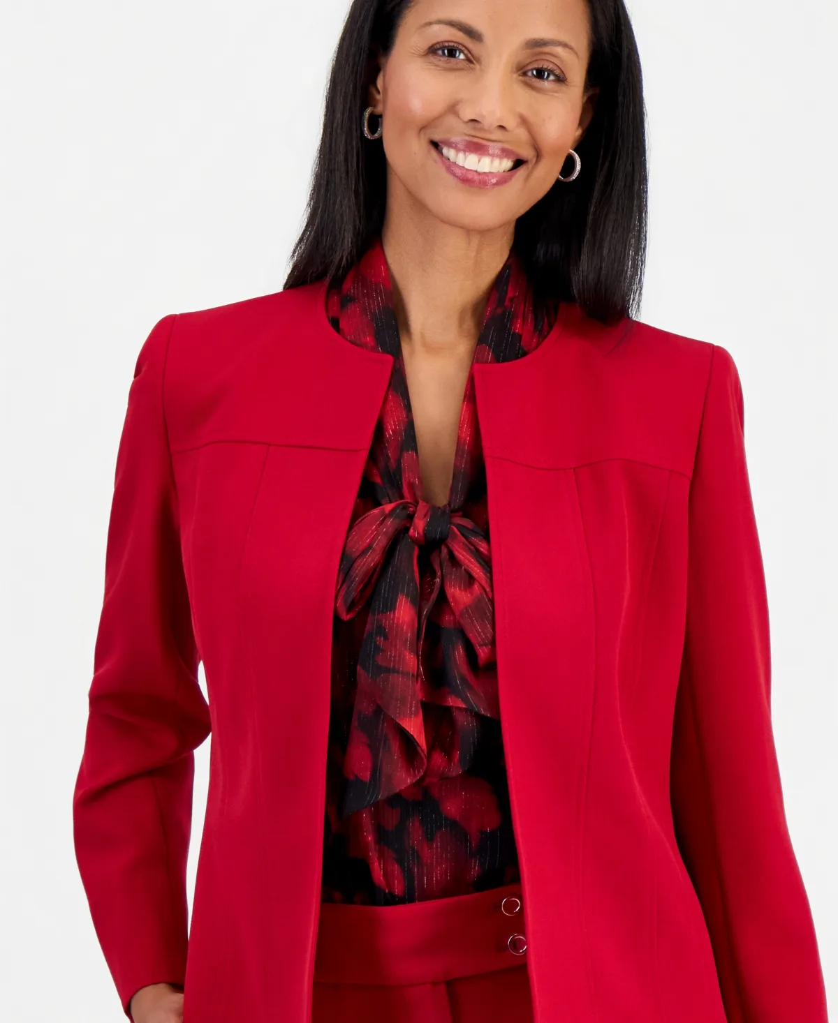 Jewel Neck Seamed Cardigan by Kasper