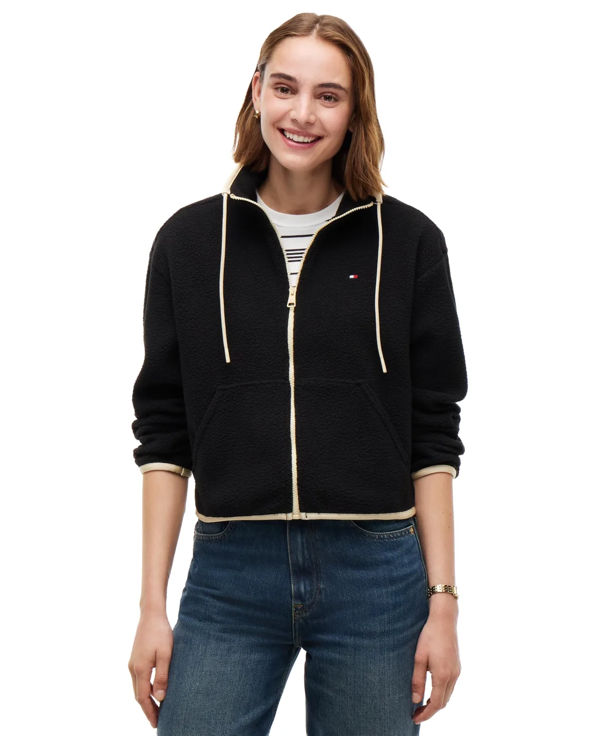 Funnel Neck Long-Sleeve Fleece Jacket by Tommy Hilfiger