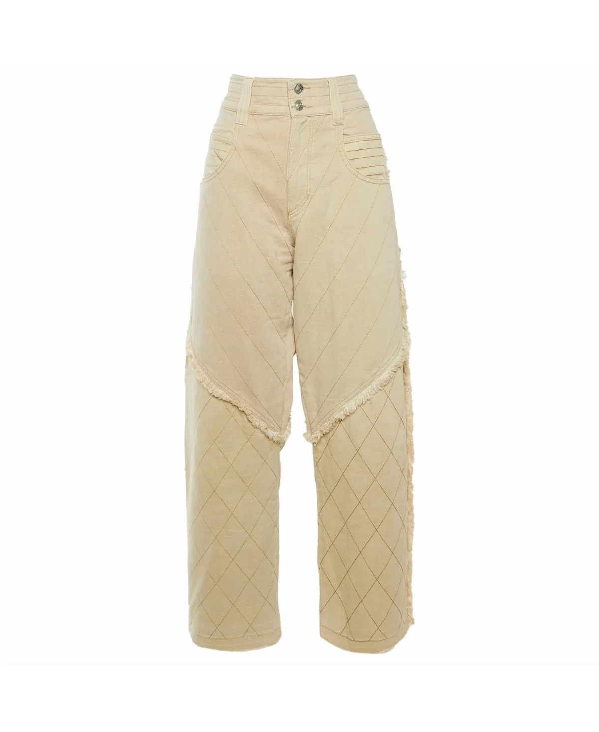 Pre-Owned Isabel Marant Shanila High-Waisted Wide-Leg Frayed Denim Jeans by Isabel Marant