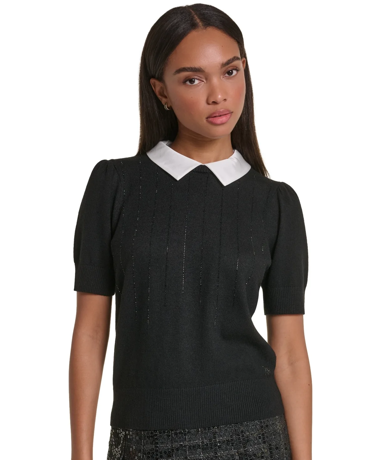 Collared Short Sleeve Sweater by Karl Lagerfeld