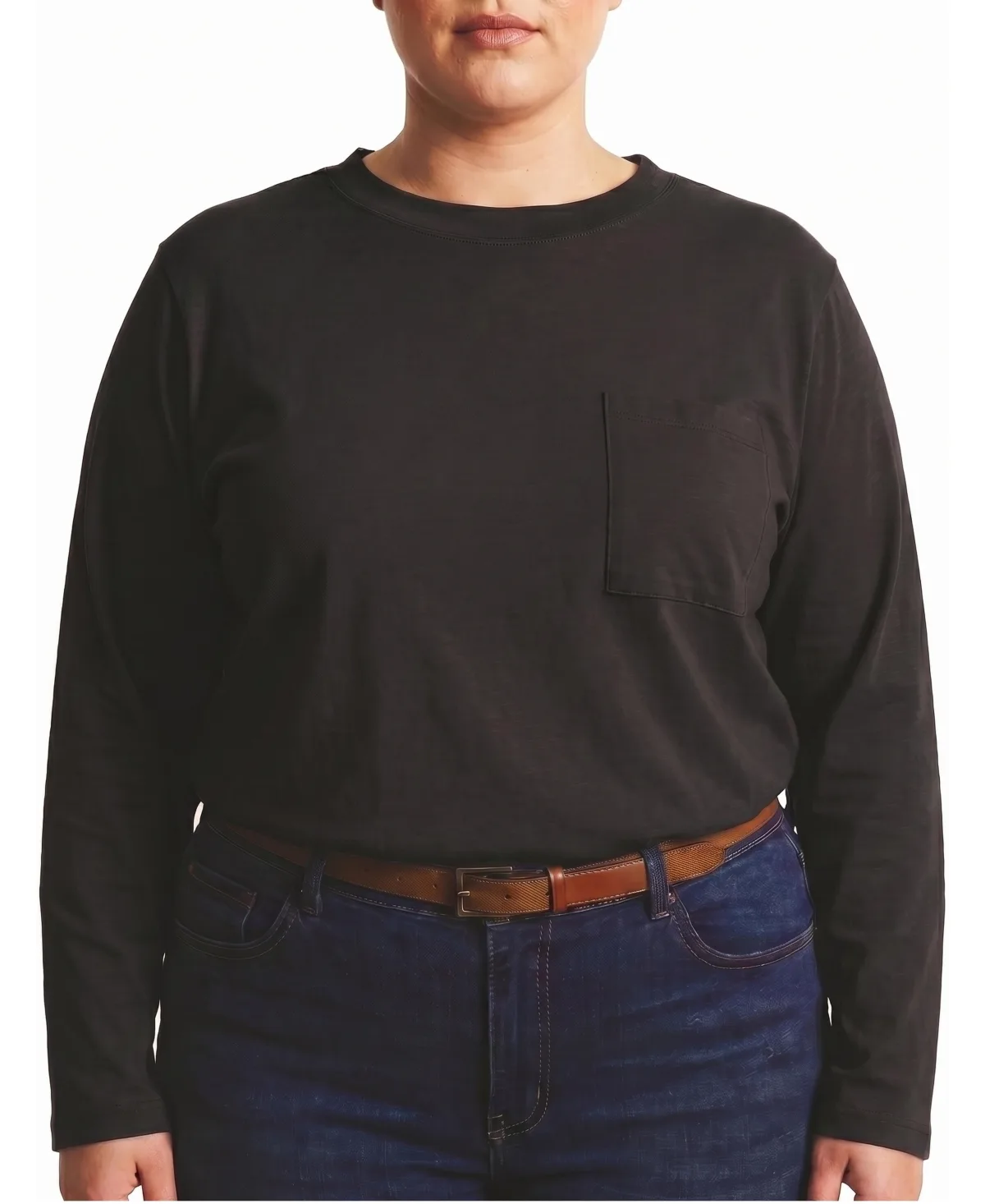 Garcon Long-Sleeve Crewneck Chest Pocket T-Shirt by Universal Standard