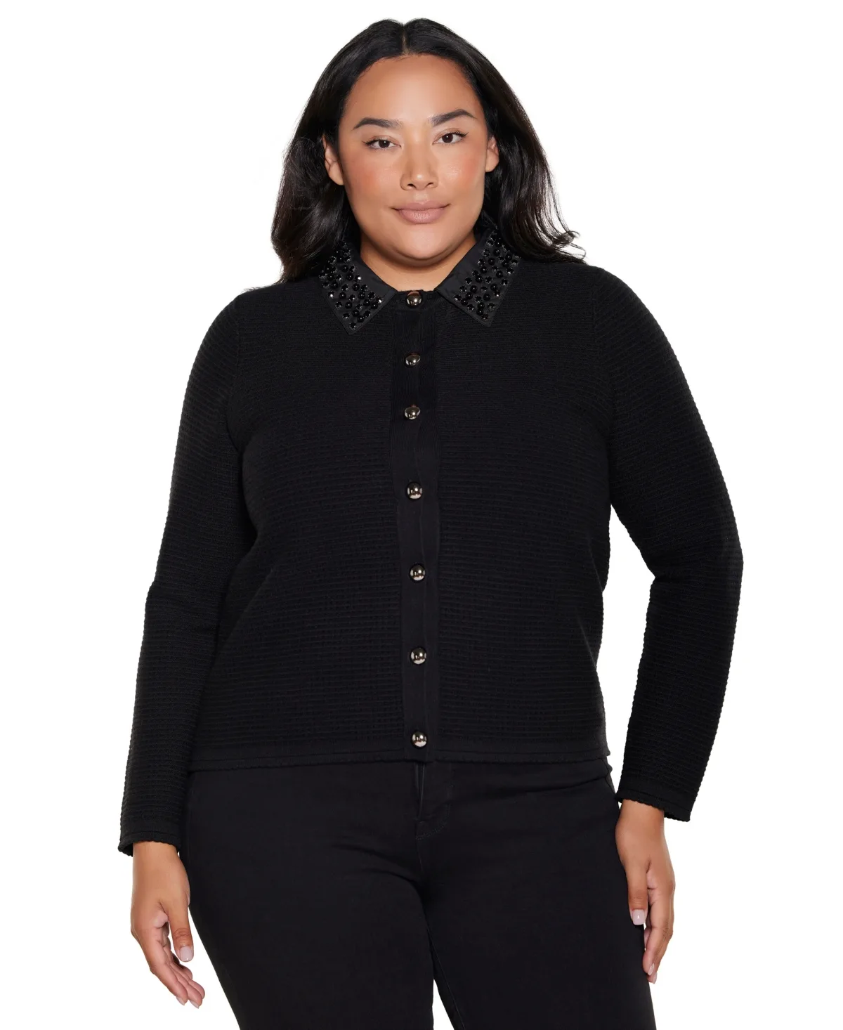 Embellished Long Sleeve Cardigan Sweater