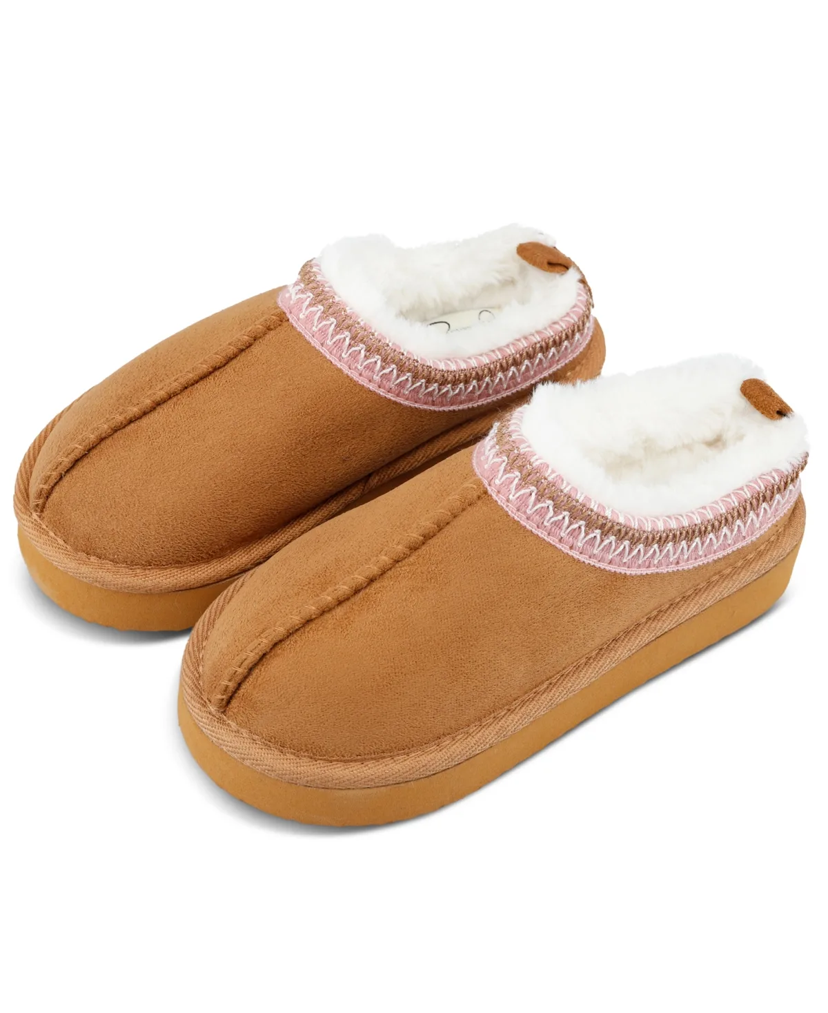 Platform Memory-Foam Faux-Suede Clog Slippers