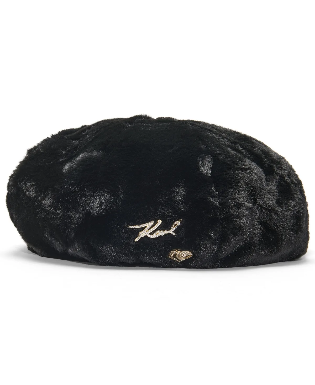 Paris Plush Faux-Fur Beret Hat by Karl Lagerfeld