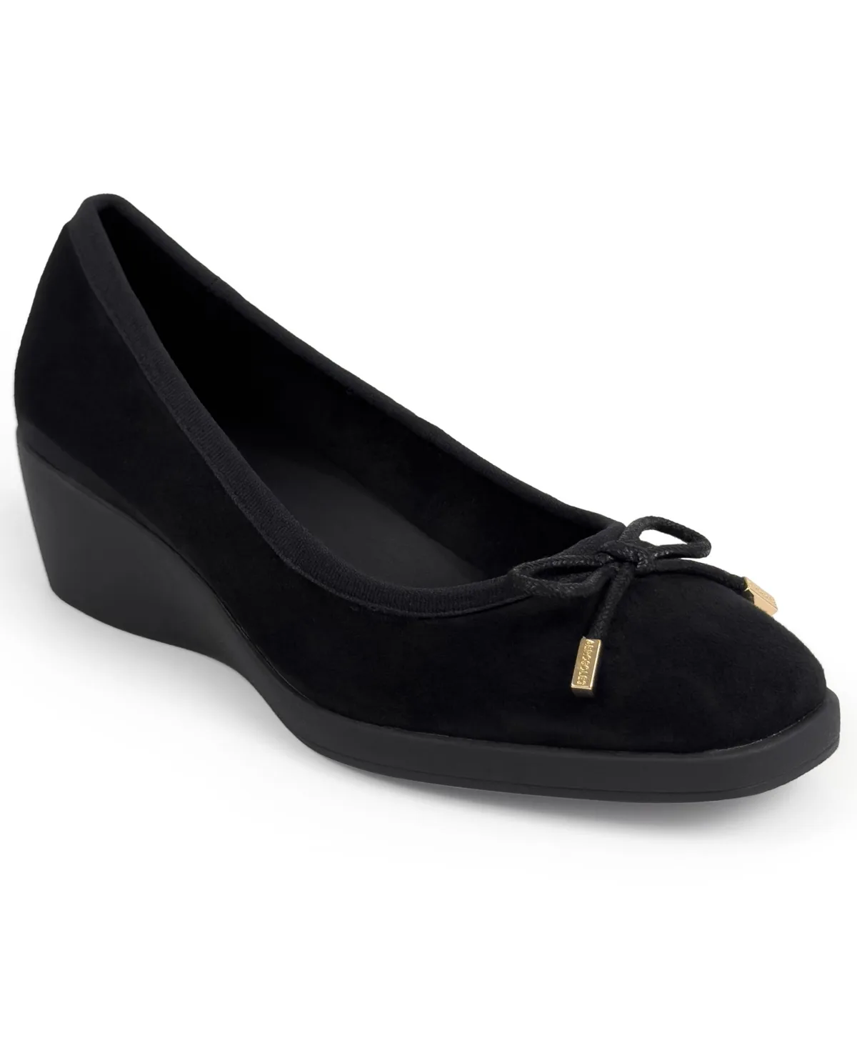 Tema Wedge Pump - Black Faux Suede by Aerosoles