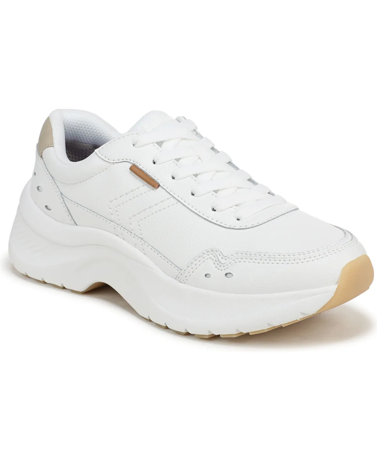 Walk Longer Platform Sneakers - White Leather by Dr Scholl's