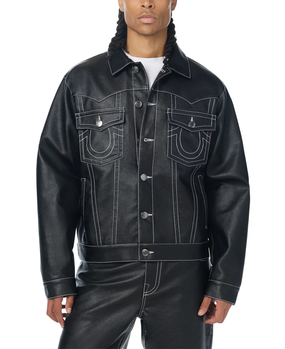 Oversized Faux Leather Jimmy Jacket by True Religion