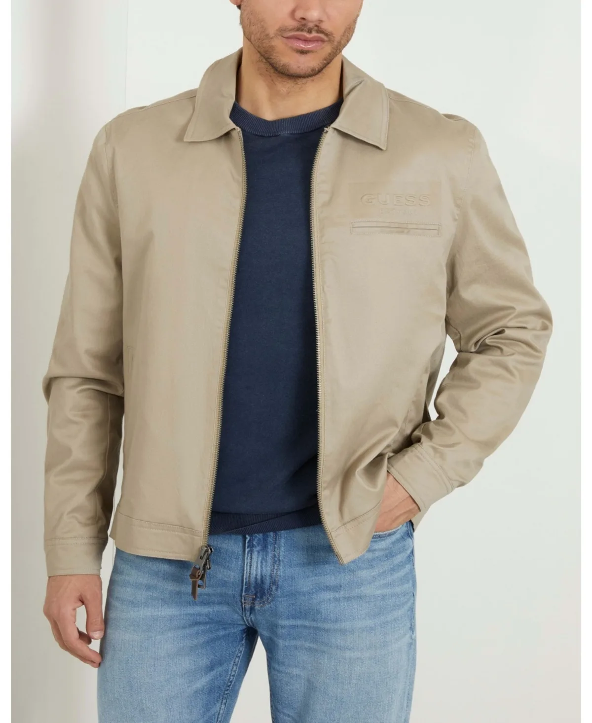 Universe Twill Zip Jacket by GUESS